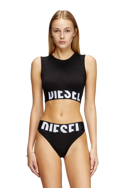 Diesel Cropped Tank Top With Cut-off Logo