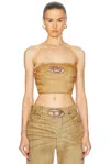 Diesel Cropped Tube Top In Denim