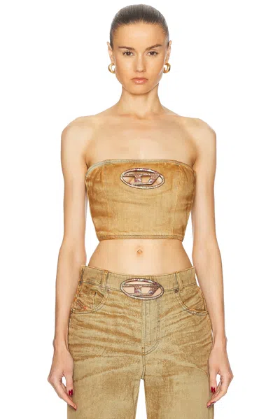 Diesel Cropped Tube Top In Denim