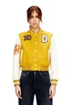 Diesel Cropped Varsity Jacket In Wool And Leather In Multi