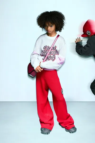 Diesel Kids' Cross-body Bag With Logo In Red