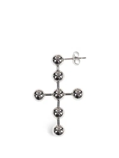 Diesel Cross-motif Drop Earrings In Silver