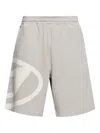 Diesel Crow Logo-print Drawstring Shorts In Gray