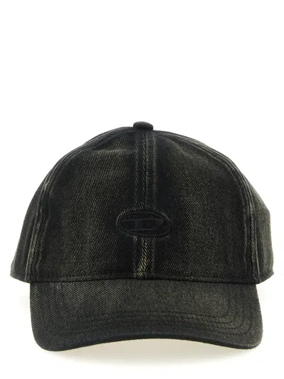 Diesel C-run-wash Cap In Black