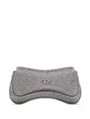 Diesel Crystal-embellished Logo-plaque Clutch Bag In Burgundy