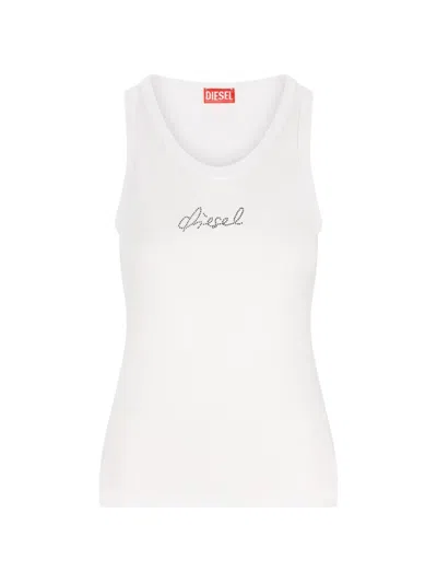 Diesel Crystal-embellishment Tank Top In White