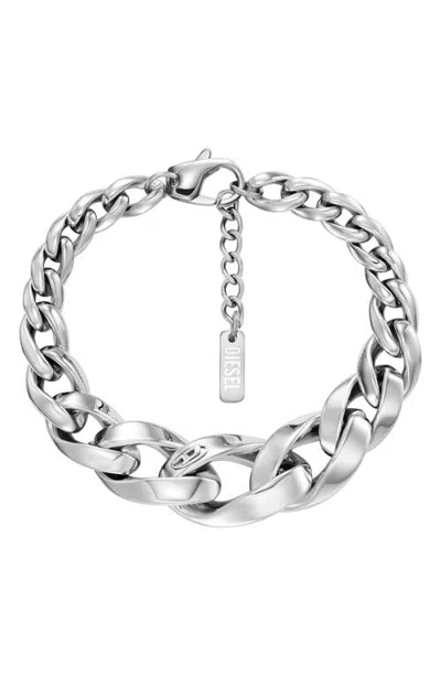 Diesel ® Curb Chain Bracelet In Silver