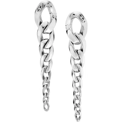 Diesel ® Curb Chain Drop Earrings In Silver