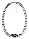 Diesel Curb-chain Logo Necklace In Metallic