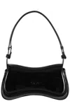 Diesel Curved Black Play Clutch With Glossy Finish And Magnetic Closure In Black