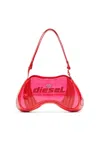 Diesel Sculptural Red Crossbody Bag With Glossy Finish