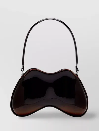 Diesel Curved Glossy Shoulder Bag Handle In Brown