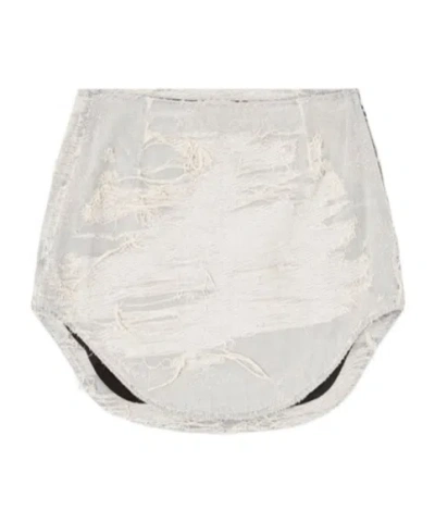 Diesel Curved Hem Denim Skirt In White