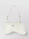Diesel Curved Joystick Handle Shoulder Bag In White