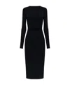 Diesel Cut Out-detail Ribbed Midi Dress In Black
