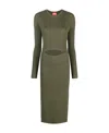 Diesel Cut-out Knitted Jumper Dress In Green