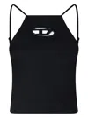Diesel Women Black Stretch Polyester Blend T-wilight Top