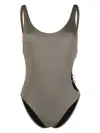 Diesel Pamela Open-back Swimsuit In Green