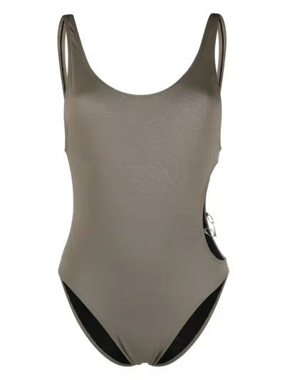 Diesel Pamela Open-back Swimsuit In Green