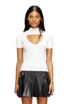 Diesel Cut-out Wool-knit Top In White