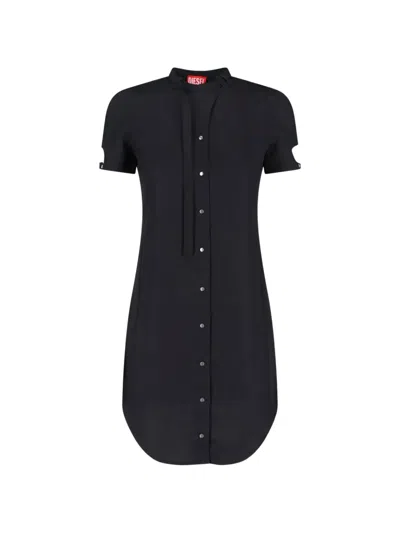 Diesel Cut-out Button Dress In Black