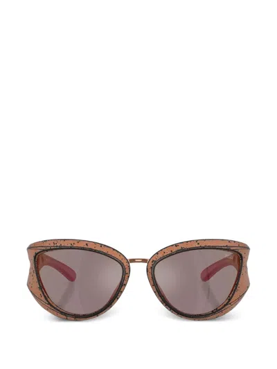 Diesel Cut-out Cat-eye Sunglasses In Brown