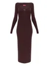 Diesel Midi Dress With Long Sleeves And Cut-out In Brown