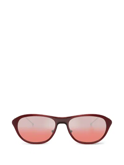 Diesel Cut-out Oval-frame Sunglasses In Red
