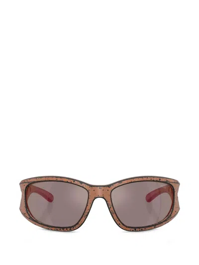 Diesel Cut-out Rectangle-frame Sunglasses In Orange