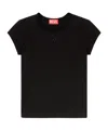 Diesel Women Black Stretch Jersey Logo T-angie-od T-shirt In Black