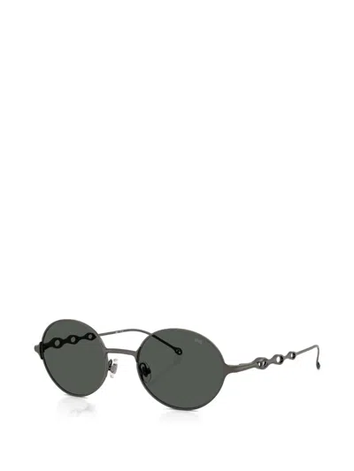 Diesel Cut-out Round-frame Sunglasses In Gray