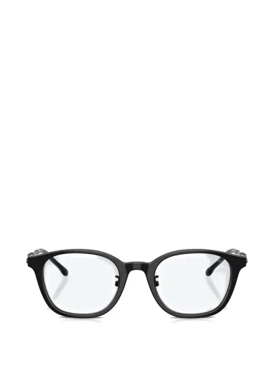 Diesel Cut-out Temple Round-frame Glasses In Black