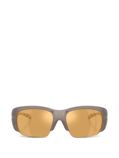 Diesel Cut-out Wrap-around Sunglasses In Gray