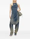 Diesel Washed Out Halter Neck Sleeveless Jumpsuit In Green