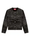 Diesel Denim Jacket With Chest And Flap Pockets In Black