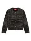 Diesel Denim Jacket With Chest And Flap Pockets In Black