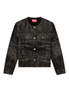 Diesel Denim Jacket With Chest And Flap Pockets In Black