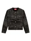 Diesel Denim Jacket With Chest And Flap Pockets In Black