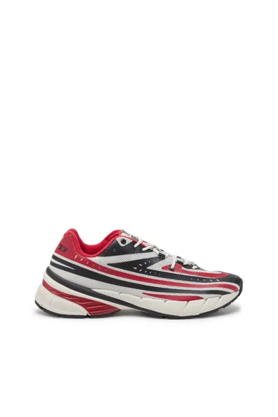 Diesel D-airspeed Low-striped Sneakers In Coated Mesh In Multicolor