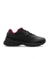 Diesel D-airspeed Low-sneaker A Righe In Ripstop Coated In Black
