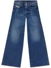 Diesel D-sire 1996 Blue Jeans With Wide Leg And Logo Patch On The Rear In Denim Woman In Blue