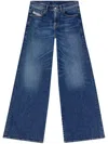 Diesel D-sire 1996 Blue Jeans With Wide Leg And Logo Patch On The Rear In Denim Woman In Blue