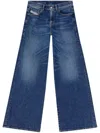 Diesel D-sire 1996 Blue Jeans With Wide Leg And Logo Patch On The Rear In Denim Woman In Blue