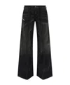 Diesel Flared Cotton Jeans In Black