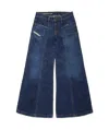 Diesel Teen High-waisted Wide-leg Jeans In Blue
