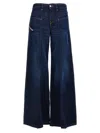 Diesel Faded Wash Flared Denim Trousers In Blue