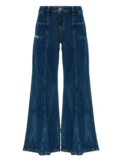 Diesel D-akii Panel Jeans In Blue