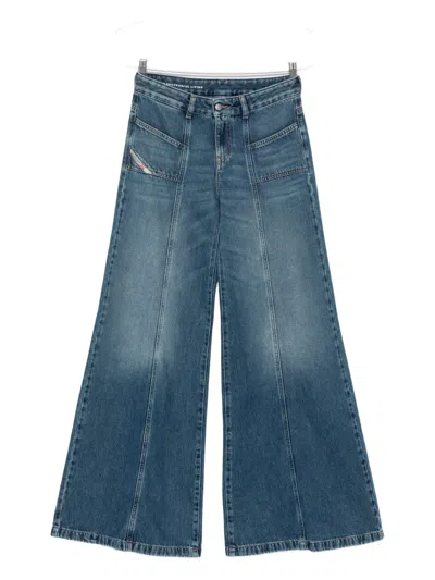 Diesel D-akii Panelled Jeans In Blue