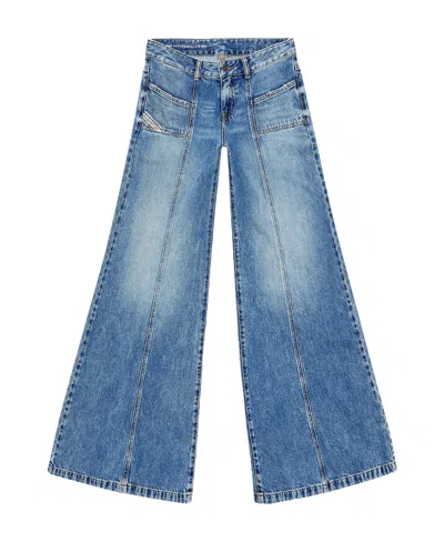 DIESEL DIESEL D-AKII FLARED PANELLED JEANS