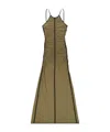 Diesel Adjustable Spaghetti Straps Maxi Dress In Green